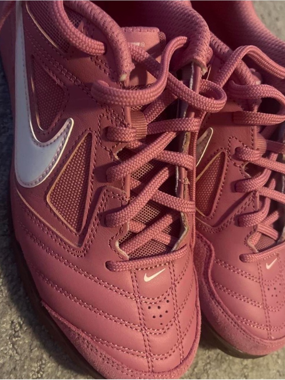 Nike Women's Gatos  Rose Athletic Sneakers with White Swoosh